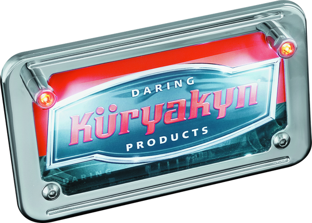 Kuryakyn LED License Plate Light With Red Accent Light Universal Chrome 9398