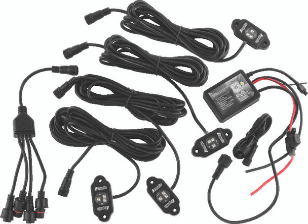 DragonFire Racing Rgb Rock Light Kit Bt 4 Pc 522011