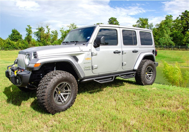 N-Fab Podium LG 2019 Jeep Wrangler JT 4DR Truck - Full Length - Tex. Black - 3in HPJ1980T-TX