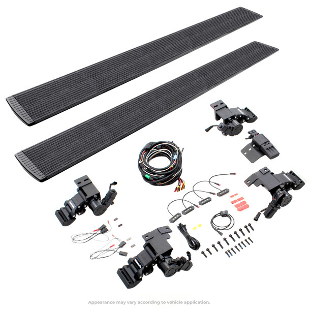 Go Rhino 22-23 Toyota Tundra CrewMax Cab 4dr E-BOARD E1 Electric Running Board Kit - Bedliner Coatng 20443587T