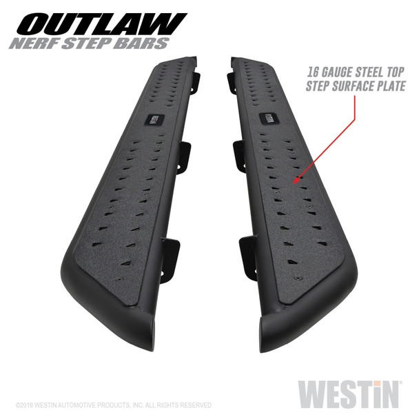 Westin 15-19 Ford F-150 SuperCrew / 17-19 Ford F-250/350 Crew Cab Outlaw Nerf Step Bars 58-53945