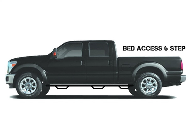N-Fab Podium LG 15.5-19 Dodge RAM 1500 Crew Cab 6.4ft Bed - Bed Access - Tex. Black - 3in HPD15103CC-6-TX