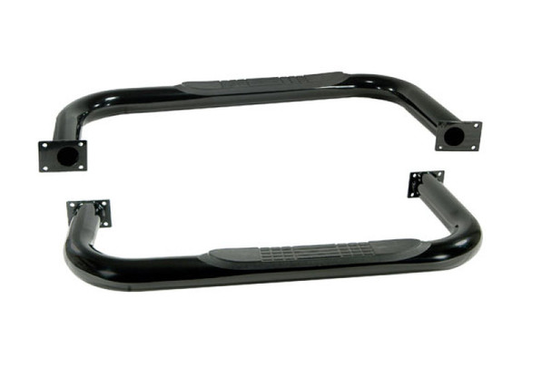 Rugged Ridge 3-In Round Side Steps Black 87-95 Jeep Wrangler 11590.03