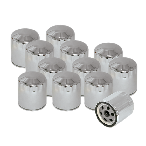 S&S Cycle Shovelhead Models Oil Filters - Chrome - 12 Pack 310-0240