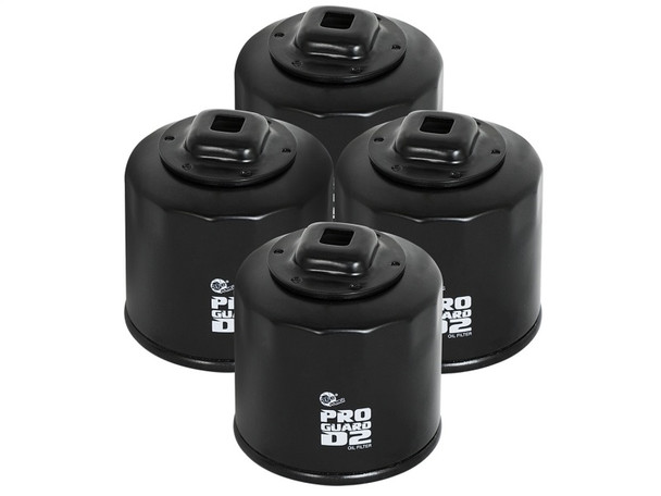 aFe Pro GUARD D2 Oil Filter 02-17 Nissan Cars L4/  04-17 Subaru Cars H4 (4 Pack) 44-LF017-MB