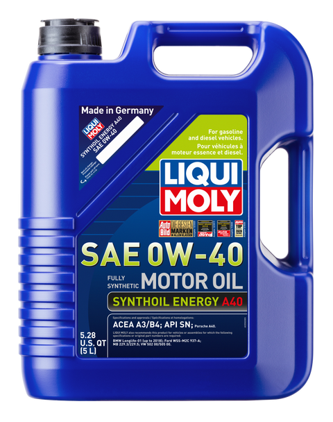 LIQUI MOLY 5L Synthoil Energy A40 Motor Oil SAE 0W40 2050