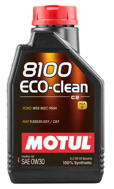 Motul 1L Synthetic Engine Oil 8100 Eco-Clean 0W30 12X1L - C2/API SM/ST.JLR 03.5007 - 1L 102888
