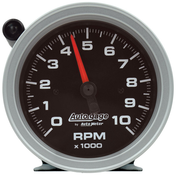 AutoMeter Tachometer Gauge 10K RPM 3 3/4in Pedestal w/Ext. Shift-Light - Black Dial/Black Case 233908