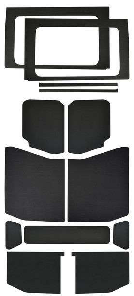 DEI 18-23 Jeep Wrangler JL 4-Door Boom Mat Complete Headliner Kit - 13 Piece - Black Leather Look 50182