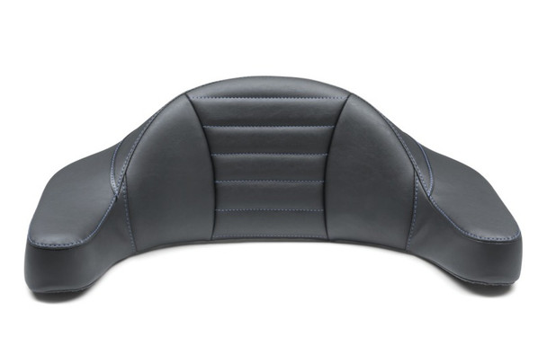 Mustang 93-13 HD FL Super Touring Extended Arm Wrap-Around Backrest Deluxe - Black w/Blue Stitching 79013SB