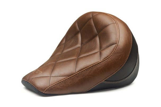 Mustang 18-21 Indian Scout Bobber Standard Touring Solo Seat Diamond Stitch - Brown 76843