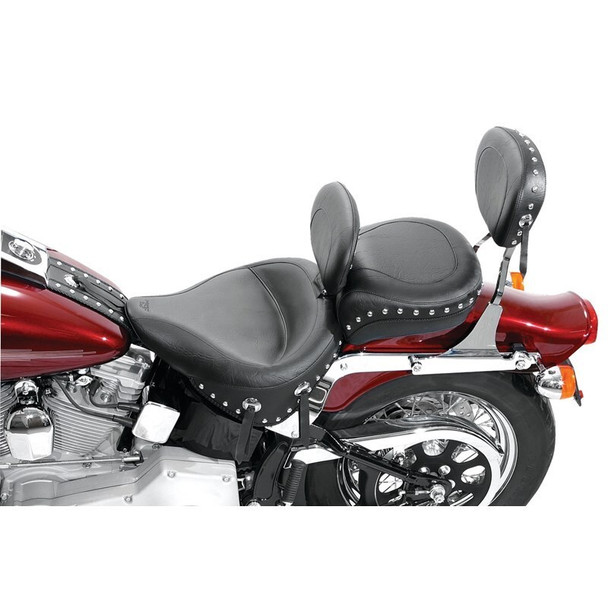 Mustang Harley Low Medallion Sissy Bar Pad (12 inch x 9 inch) w/Studs - Black 79057