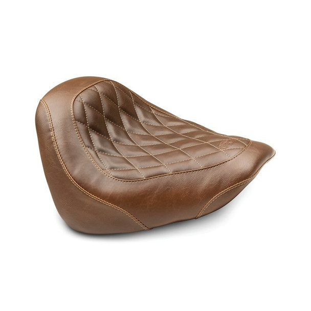 Mustang 18-21 Harley Fat Bob Wide Tripper Solo Seat Diamond Stitch - Brown 83014