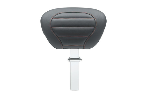 Mustang 08-21 HD Electra Glide,Rd Glide,Rd King,Str Glide Driver Backrest - Black w/ Red Stitching 79012AB