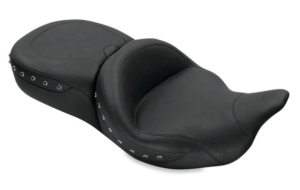 Mustang 08-21 Harley Electra Glide,Rd Glide,Rd King,Str Glide Super Tour 1PC Seat Blk Pearls - Black 79547