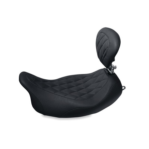 Mustang 08-21 Harley Rd King, 06-07 Str Glide 1906-07,00-05 Eagle Touring Solo Seat Diamond - Black 79725