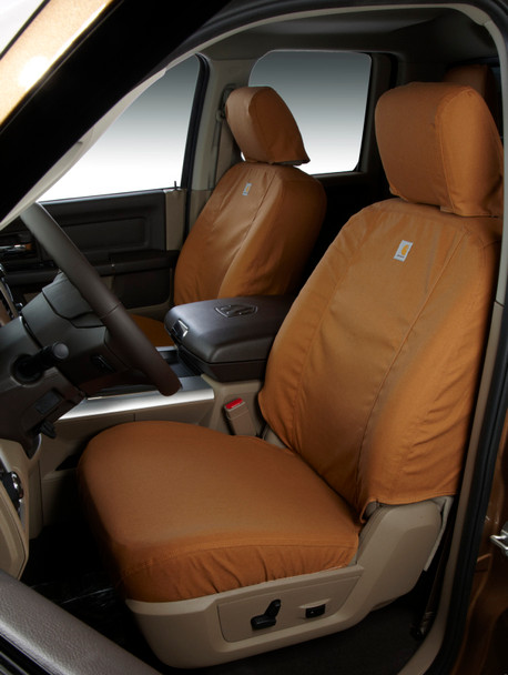 Covercraft 19-24 Dodge RAM Carhartt SeatSaver Custom Front Row Seat Covers - Brown SSC3484CABN
