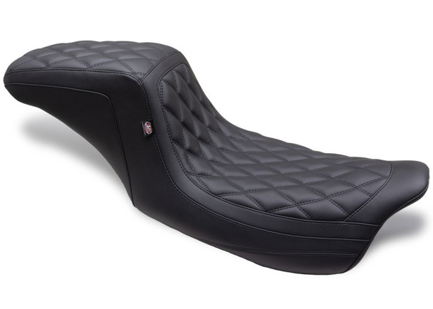 Mustang 08-24 HD FL Touring Double Diamond Squareback 1PC Seat - Black 75299