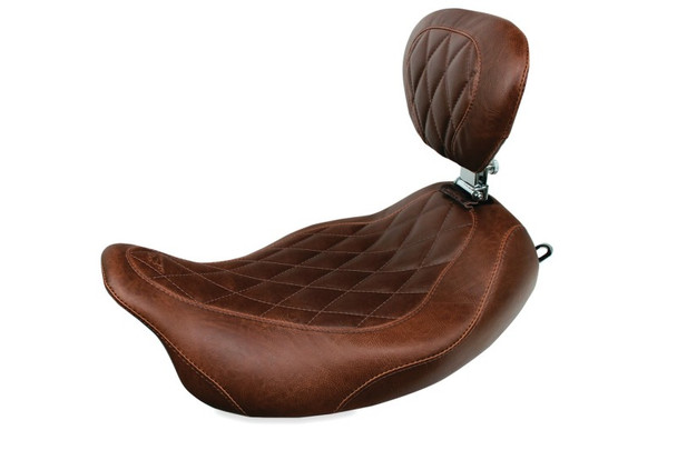 Mustang 97-07 Harley Rd King,06-07 Str Glide,00-05 Eagle Wide Tripper Solo Seat - Brown 79811