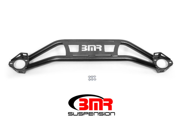 BMR 08-18 Dodge Challenger Front Strut Tower Brace - Black Hammertone (Twin Tube Design) STB110H