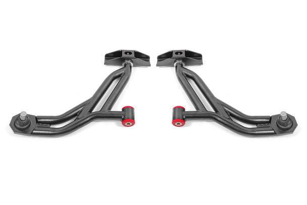 BMR 10-14 Ford Mustang Adj. Lower A-Arms Delrin/Rod End w/ 19mm STD. Ball Joint - Black Hammertone AA755H