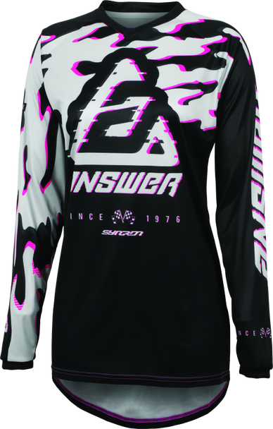 Answer 23.5 Syncron Meltdown Jersey Black/Magenta/Grey Womens - 2XL 447962