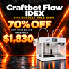 Craftbot FLOW IDEX 3D Printer - White