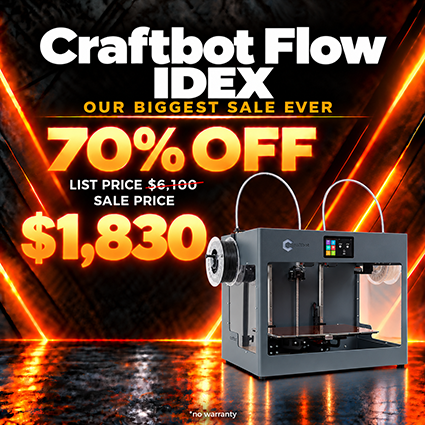 Craftbot FLOW IDEX 3D Printer - Grey