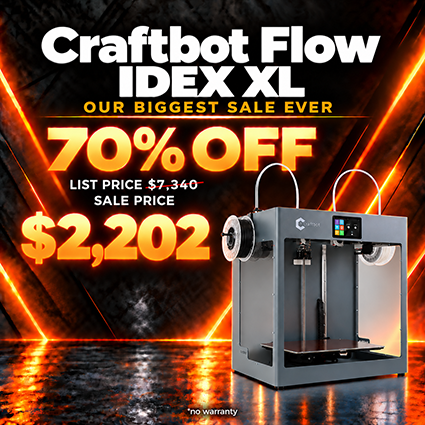 Craftbot FLOW IDEX XL 3D Printer - Grey