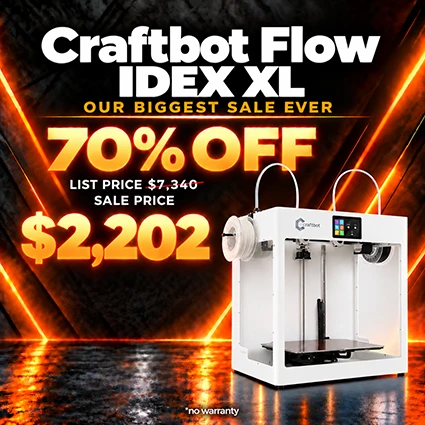 Craftbot FLOW IDEX XL 3D Printer - White