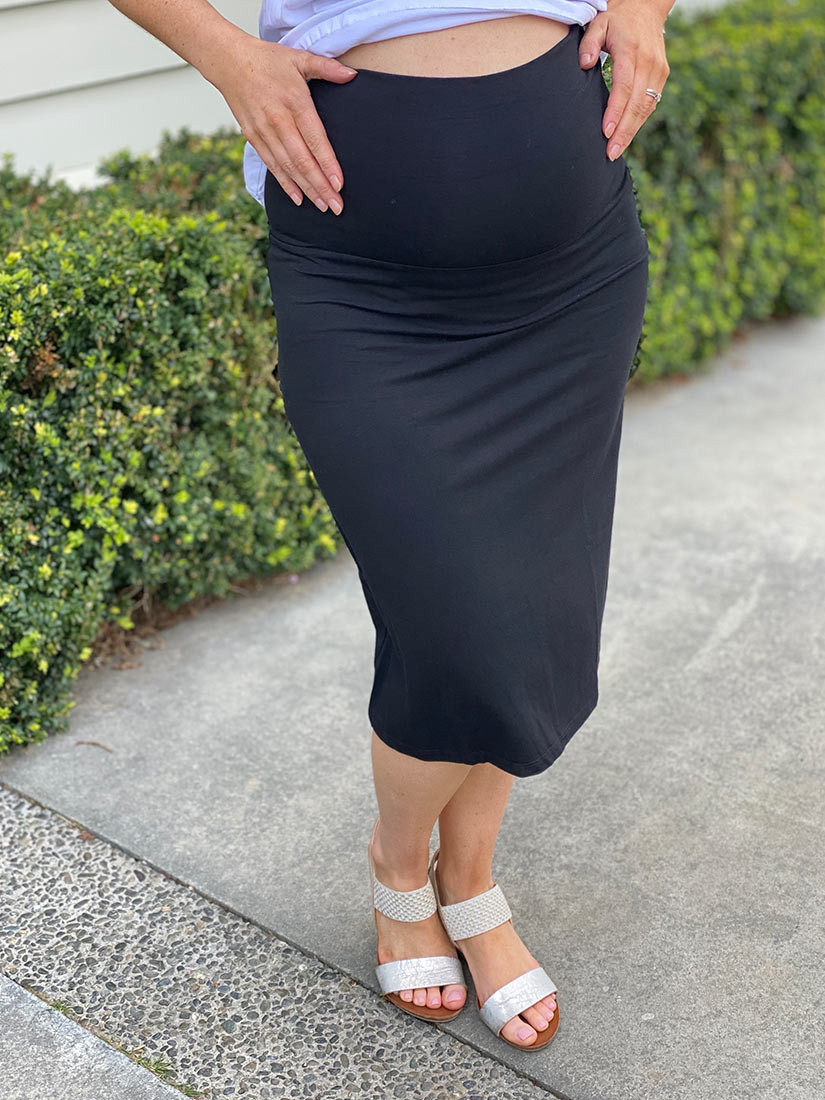 Tube Maternity Skirt Cotton Maternity Skirt Black Maternity