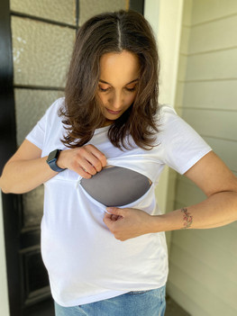 Classic Cotton Tee White - Maternity Breastfeeding Classic Cotton Tee White - Maternity Breastfeeding