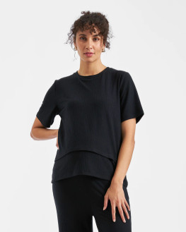 Mike Rib Nursing Top - Black Mike Rib Nursing Top - Black