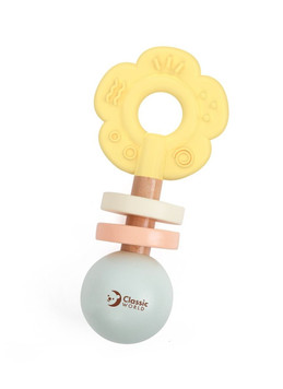 Flower Grasping Wooden Teether & Rattle