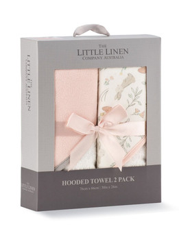 Little Linen Hooded Towel 2pk - Harvest Bunny