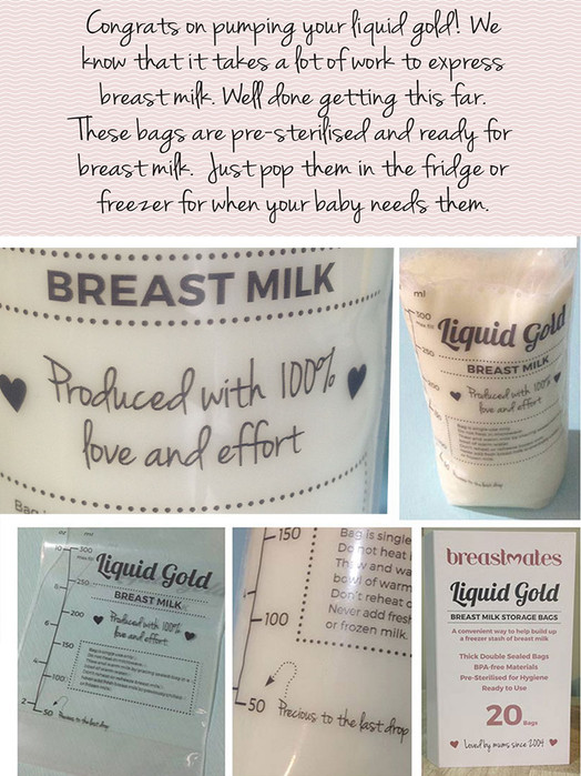 Breastmilk storage bags