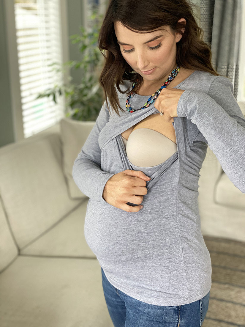 Marle Grey Fundamental Top by Breastmates