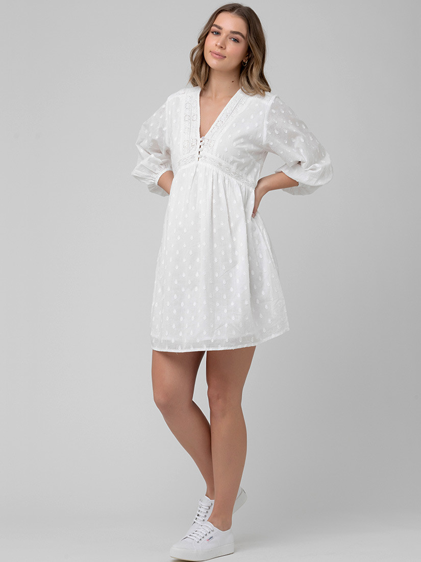 Beautiful White Boho - Maternity & Breastfeeding Dress