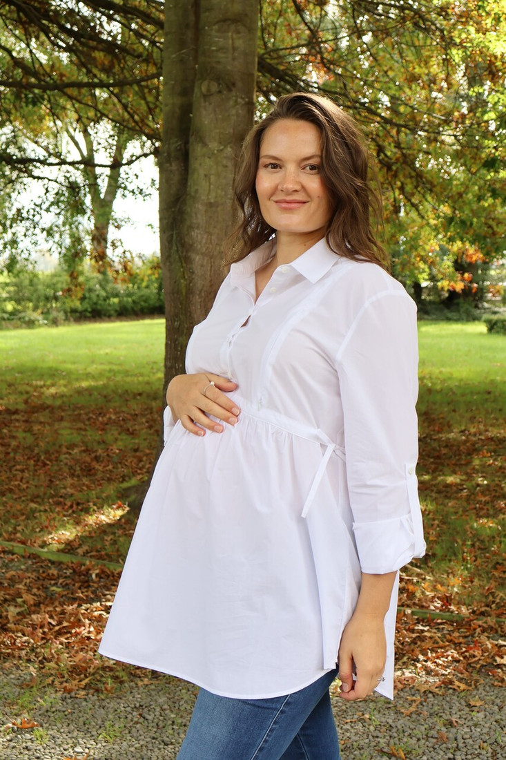 Blanco - Maternity & Breastfeeding Tunic Shirt