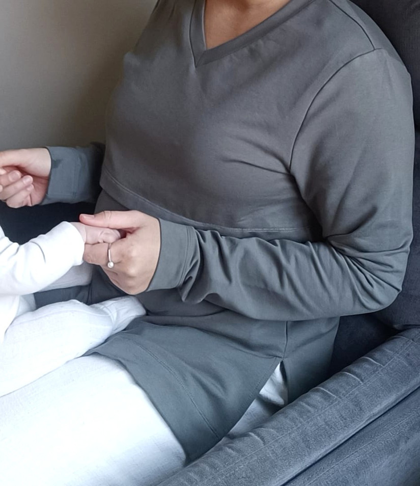 Abigail V neck sweat top