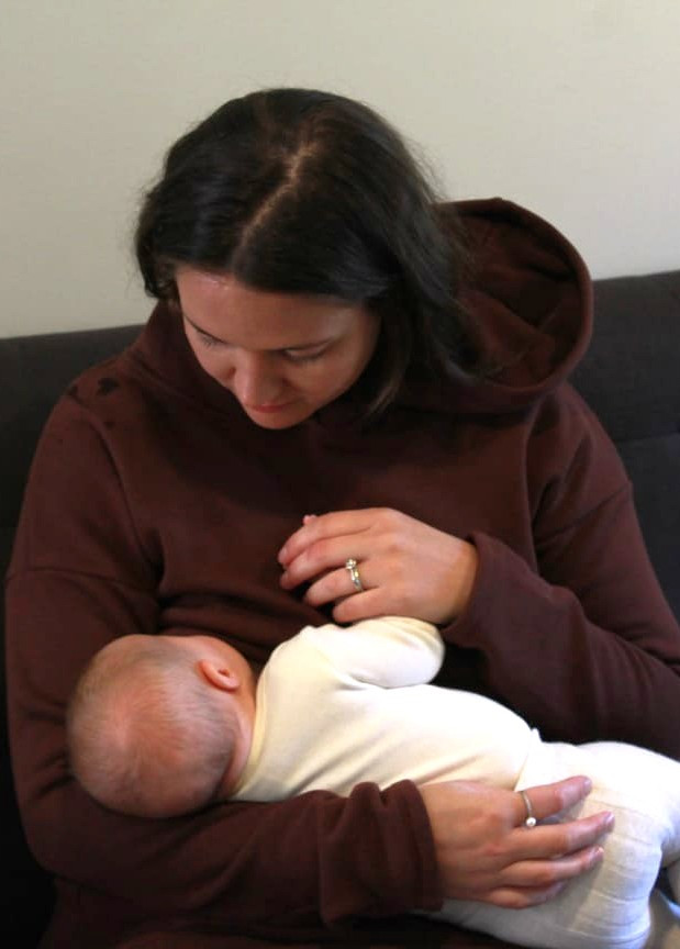 Chocolate Cloud Fleece Hoodie / Maternity & Breastfeeding