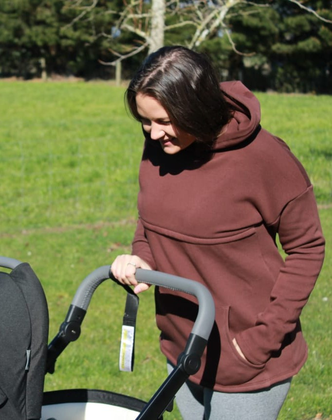 Chocolate Cloud Fleece Hoodie / Maternity & Breastfeeding