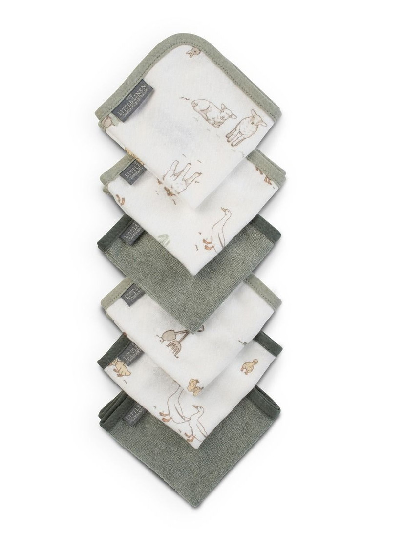 Towelling Washer 6PK - Farmyard Lamb