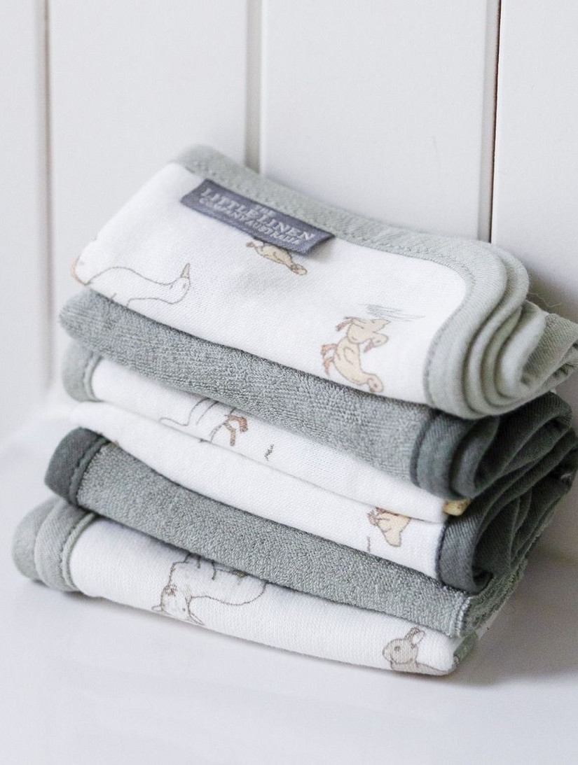 Towelling Washer 6PK - Farmyard Lamb