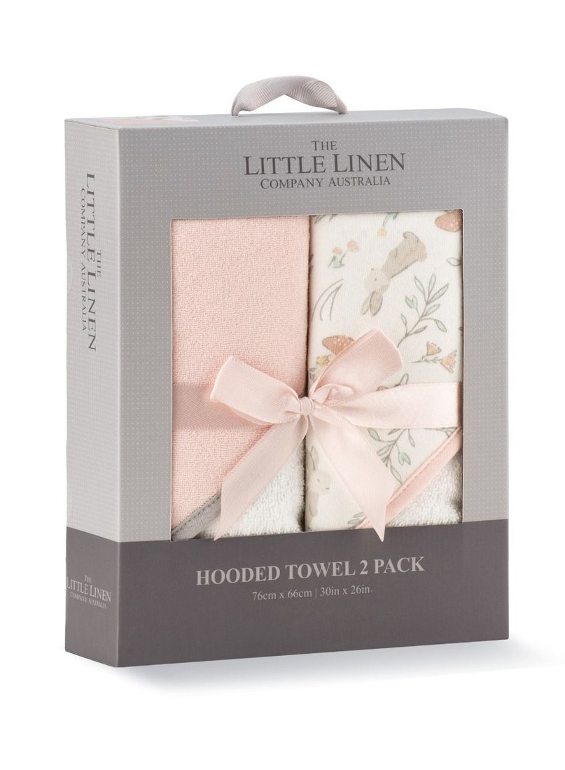 Little Linen Hooded Towel 2pk - Harvest Bunny