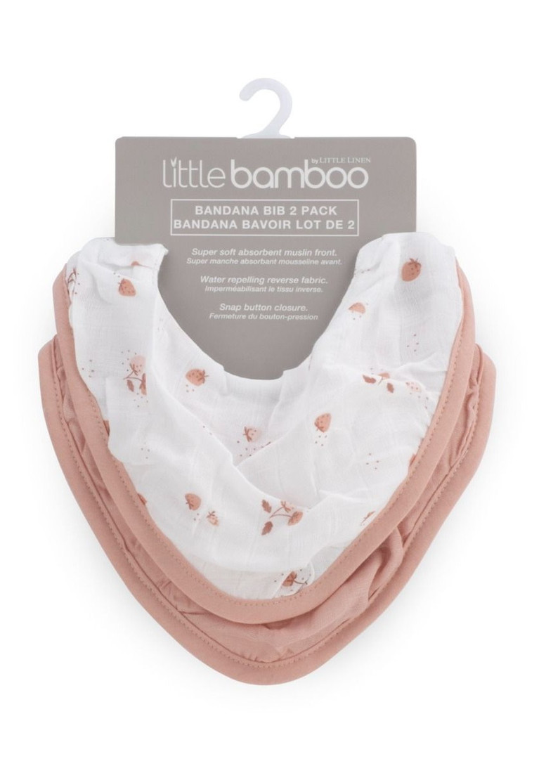 Muslin Bib 2 Pk - Dusty Rose