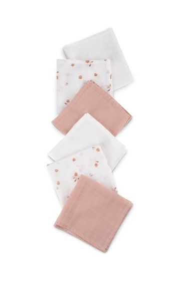 Muslin Washers 6 Pk - Dusty Rose