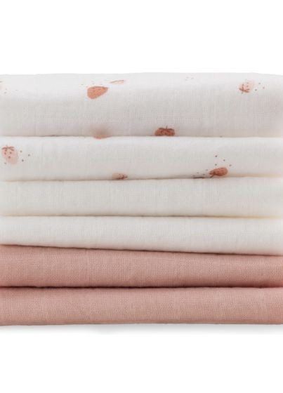 Muslin Washers 6 Pk - Dusty Rose