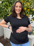 Classic Cotton Tee Black - Maternity Breastfeeding