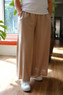 Beige Linen Palazzo Pants
